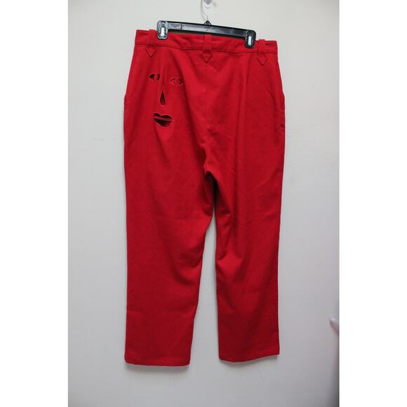 Fashion Brand Company Cutout Red Smiley Face Slacks Trousers Size XL - Picture 3 of 4